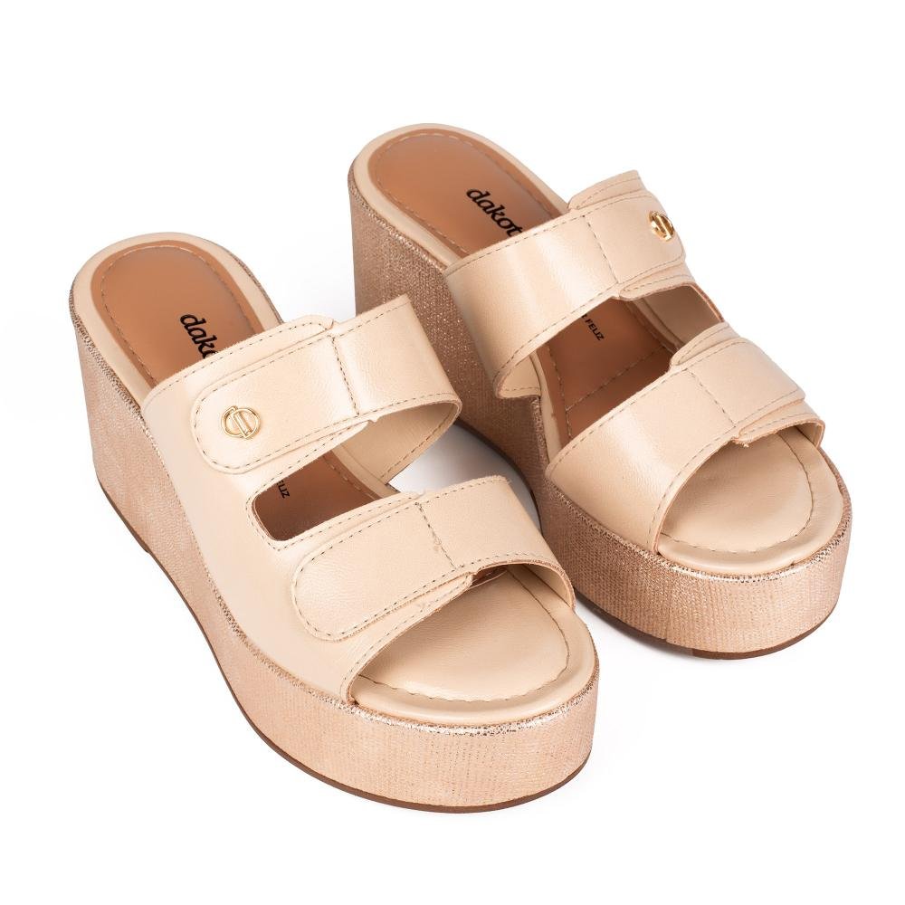 Tamanco Dakota Anabela Feminino DC242 Bege 6