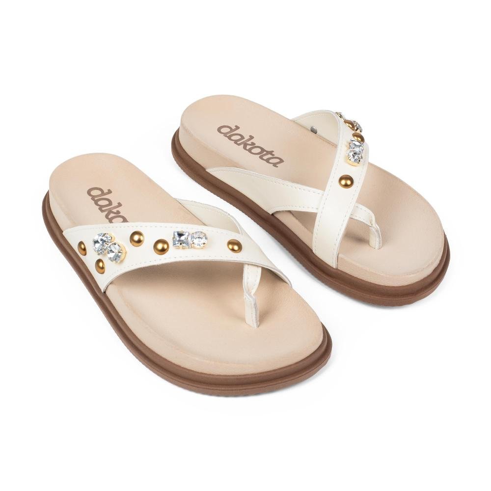 Chinelo Dakota Flatform Feminina DC021 Bege Claro 6