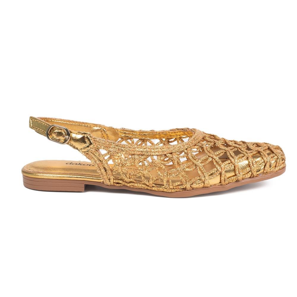Sapatilha Dakota Slingback Metalizada Feminino D2146 Metalizado/Ouro 3