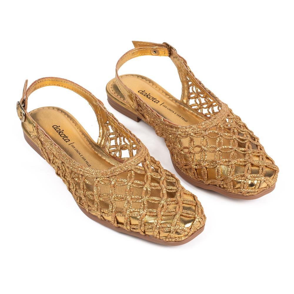 Sapatilha Dakota Slingback Metalizada Feminino D2146 Metalizado/Ouro 6