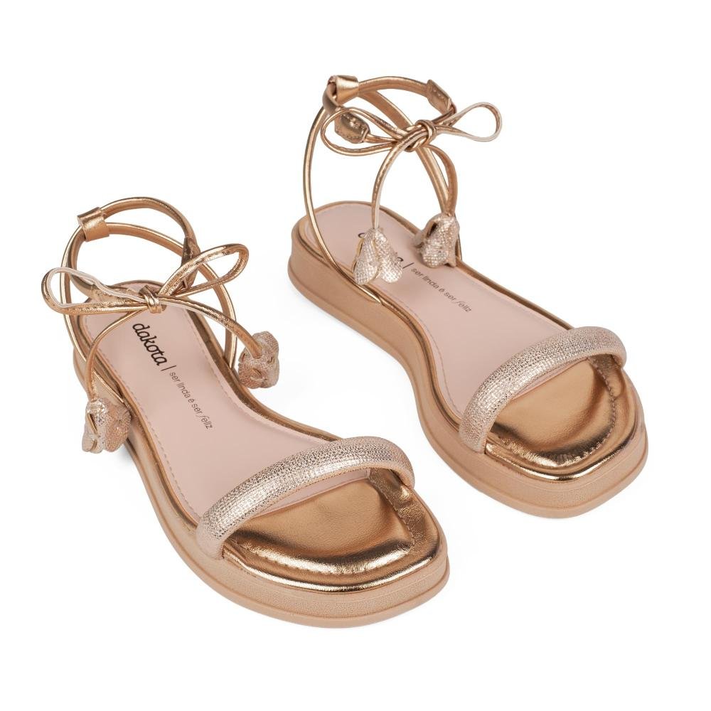 Sandália Dakota Flatform Metalizada Feminina DB995 Rosé 6