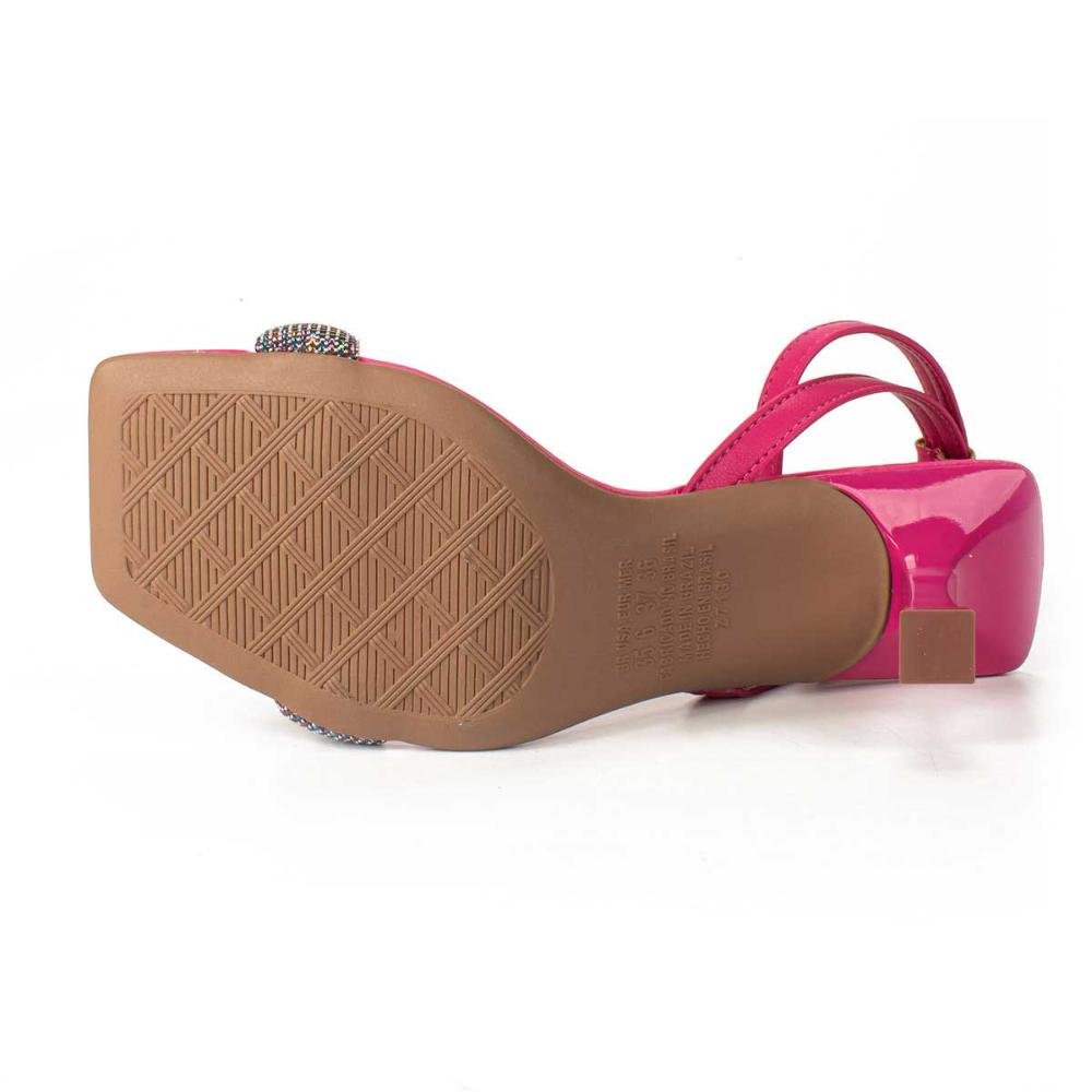 Sandália Dakota de Salto Alto Fino Com Pedrarias Rosa 5
