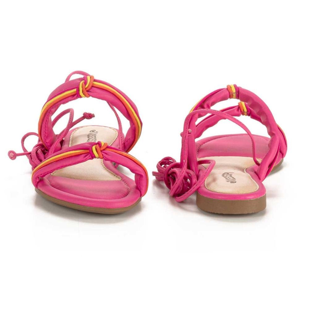 Sandália Mississipi Rasteira Com Amarração Feminina Q7141 Rosa 3