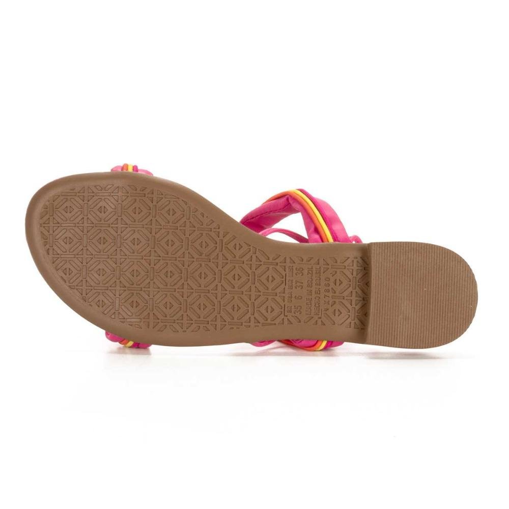 Sandália Mississipi Rasteira Com Amarração Feminina Q7141 Rosa 4
