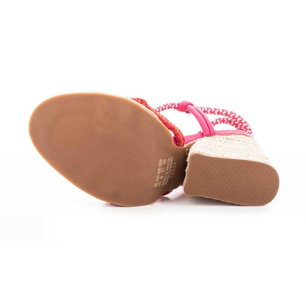 Sandália Tanara de Salto Bloco Com Amarração Rosa 5