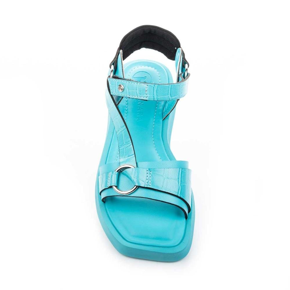 Sandália Tanara Papete Flatform Feminina T6702 Azul 6