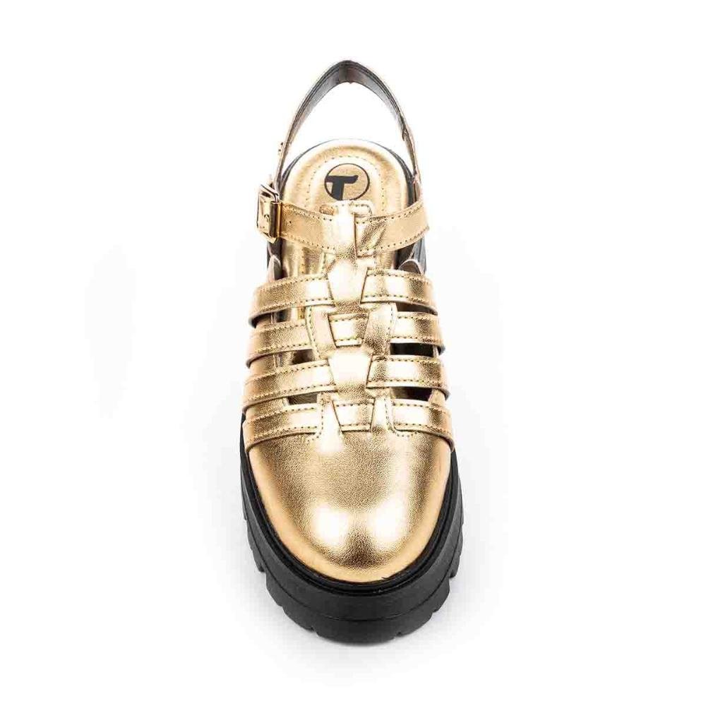 Sapato Tanara Tratorado Dourado 6