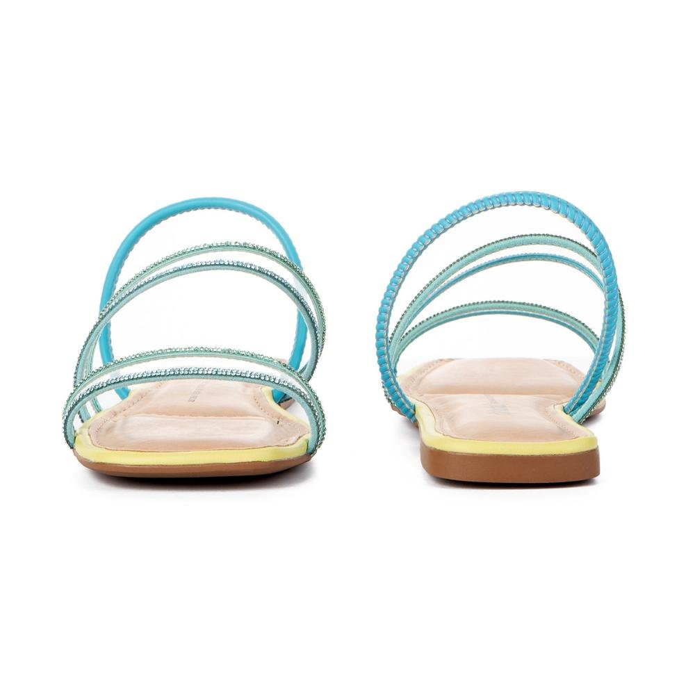 Sandália Dakota Rasteira Com Tiras Transparentes Z9543 Azul 5