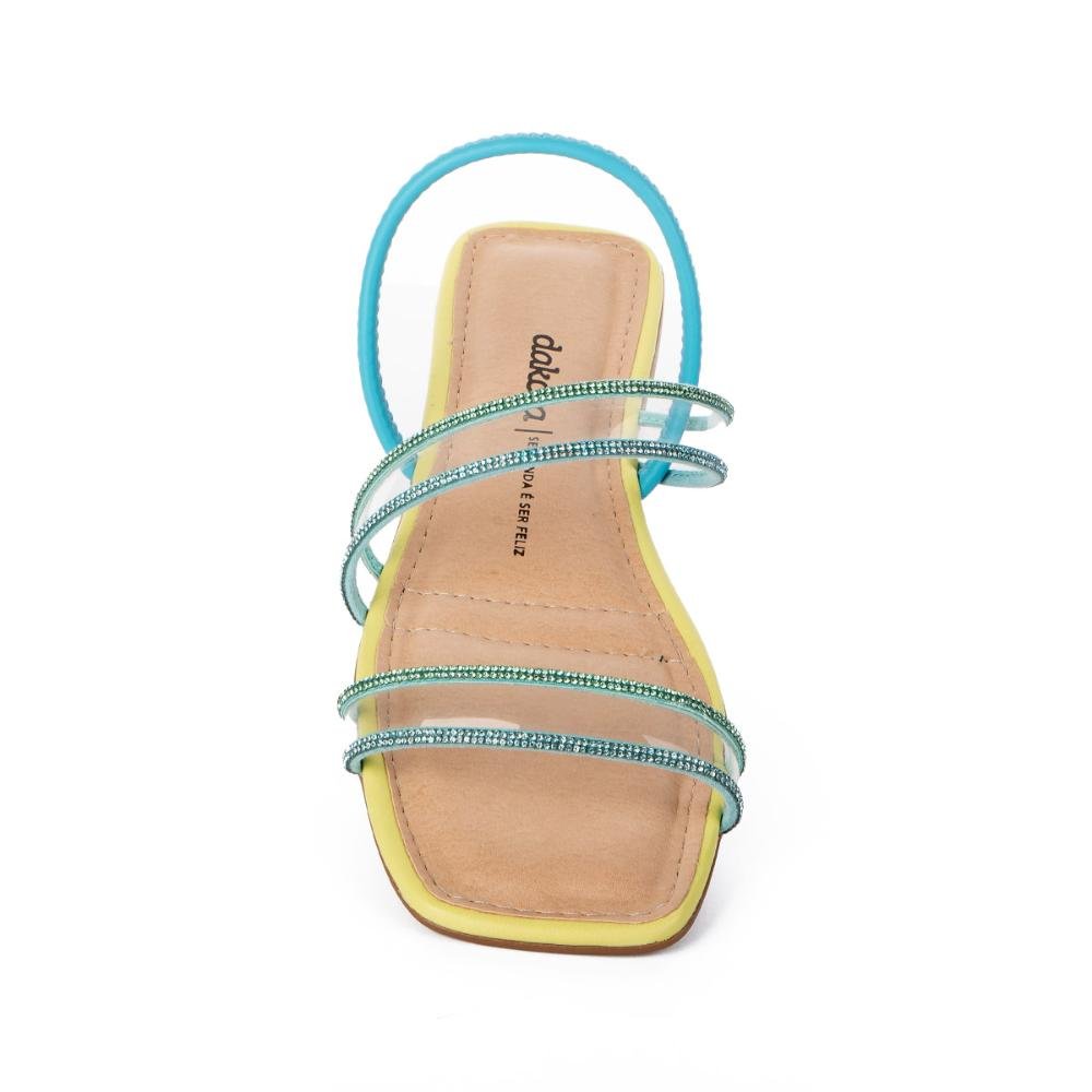 Sandália Dakota Rasteira Com Tiras Transparentes Z9543 Azul 6