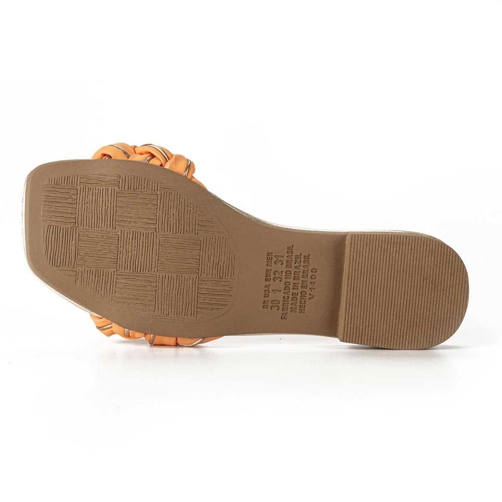 Slide Pink Cats Infantil Com Tramado V2971 Laranja 4