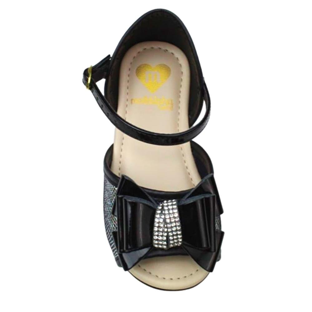 Sandália Infantil Menina Molekinha Laço com Brilho 2114.265 Dourado 4