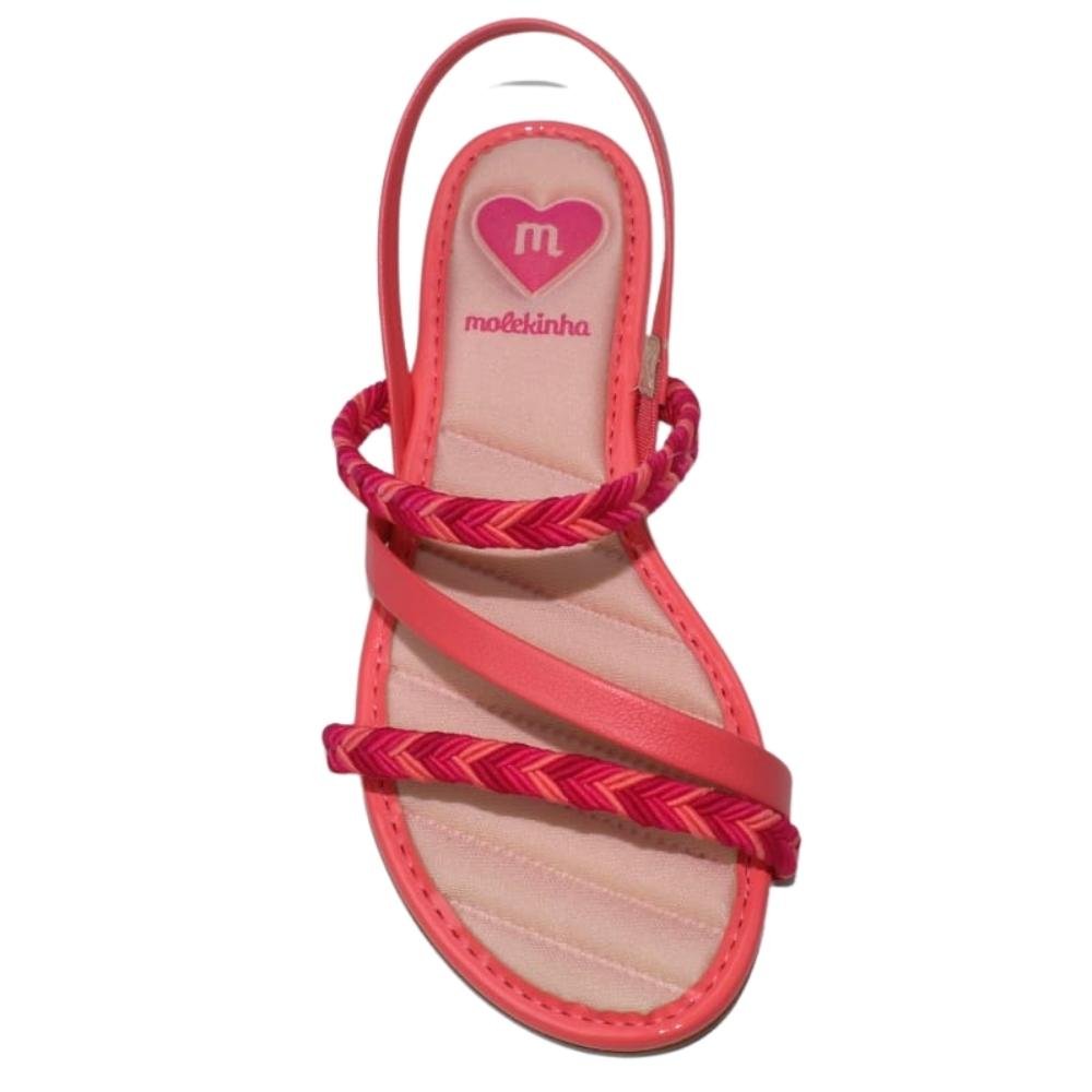 Sandália Rasteira Infantil Feminina Menina Molekinha 2157879 Rosa 4