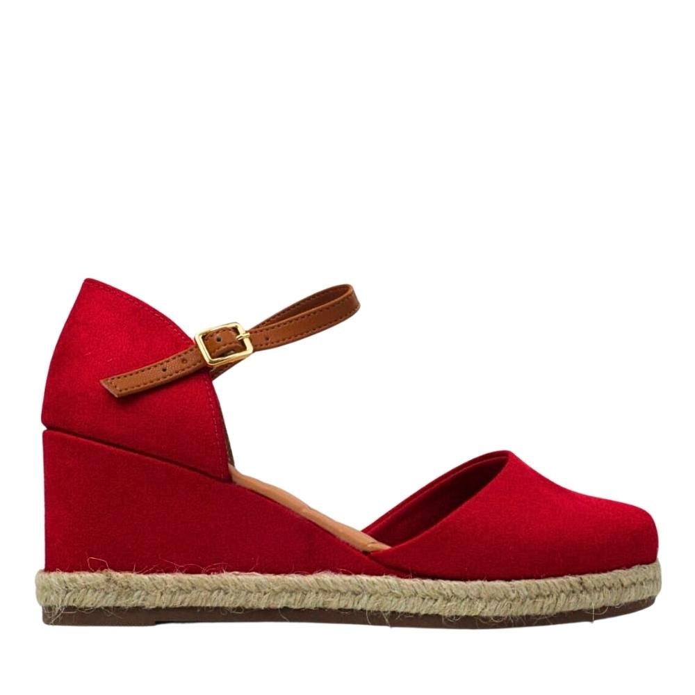 Sandália Anabela Espadrilhe Feminina Bebece 5814695 Vermelho 2