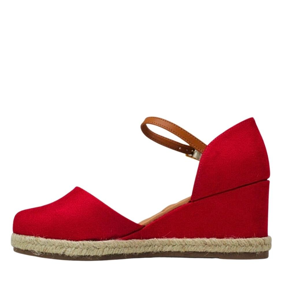 Sandália Anabela Espadrilhe Feminina Bebece 5814695 Vermelho 3