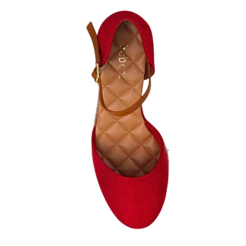 Sandália Anabela Espadrilhe Feminina Bebece 5814695 Vermelho 4