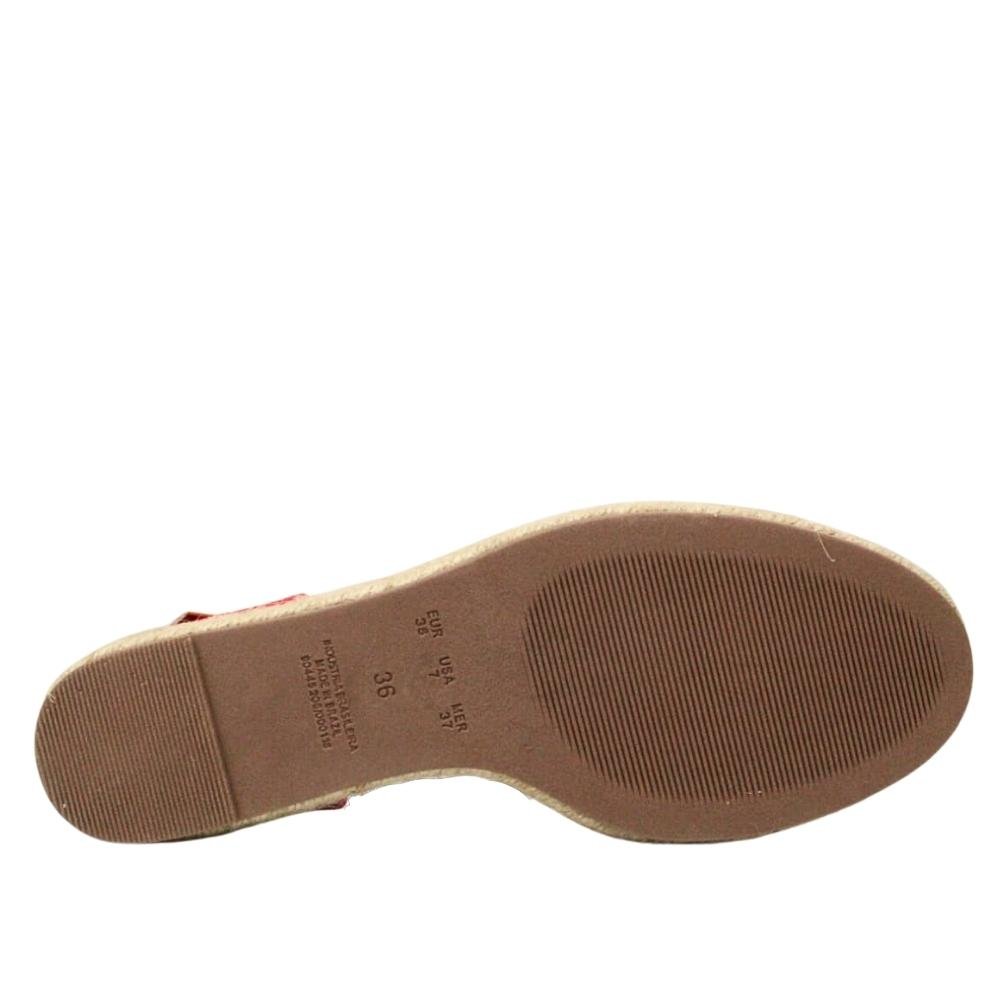 Sandália Anabela Espadrilhe Feminina Bebece 5814695 Vermelho 5