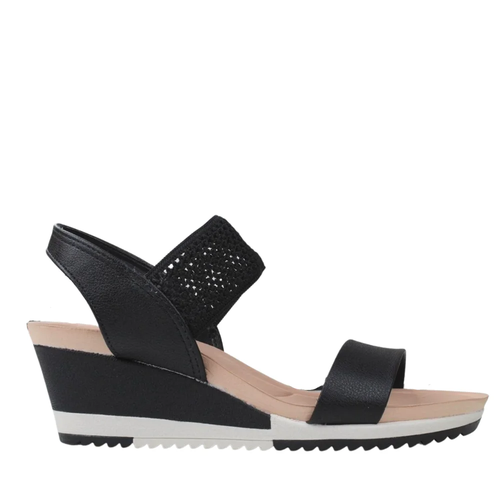 Sandália Feminina Anabela Elástico Modare Conforto 7123.107 Preto 2