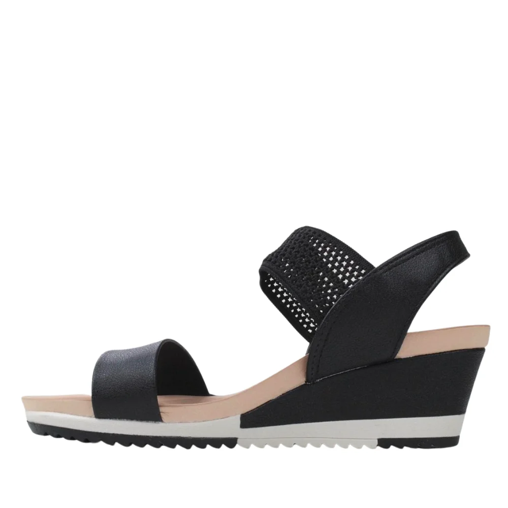 Sandália Feminina Anabela Elástico Modare Conforto 7123.107 Preto 3
