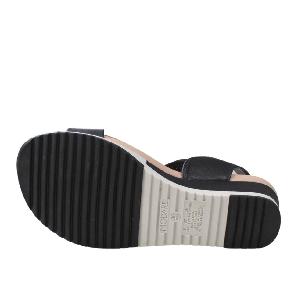 Sandália Feminina Anabela Elástico Modare Conforto 7123.107 Preto 5