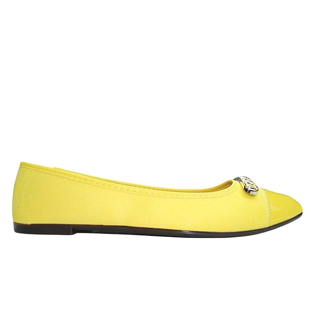 Sapatilha Casual Feminina Bico Quadrado Moleca 5735.110 Amarelo 2