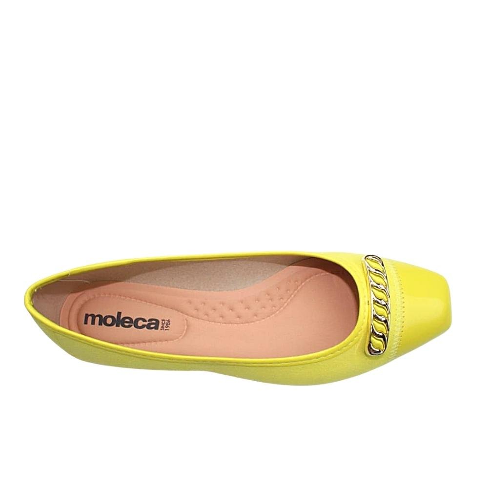 Sapatilha Casual Feminina Bico Quadrado Moleca 5735.110 Amarelo 4