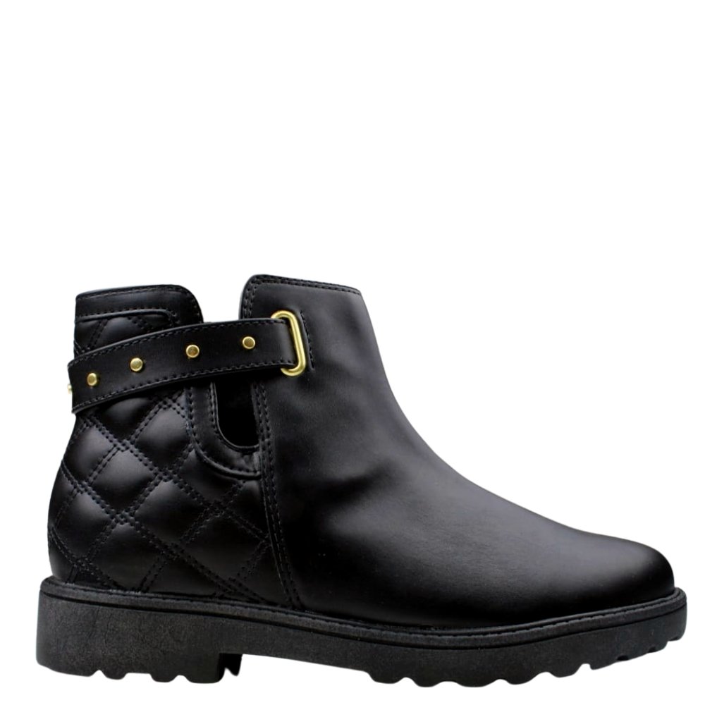 Bota Coturno Cano Curto Feminina Conforto Modare 7077.101 Preto 2