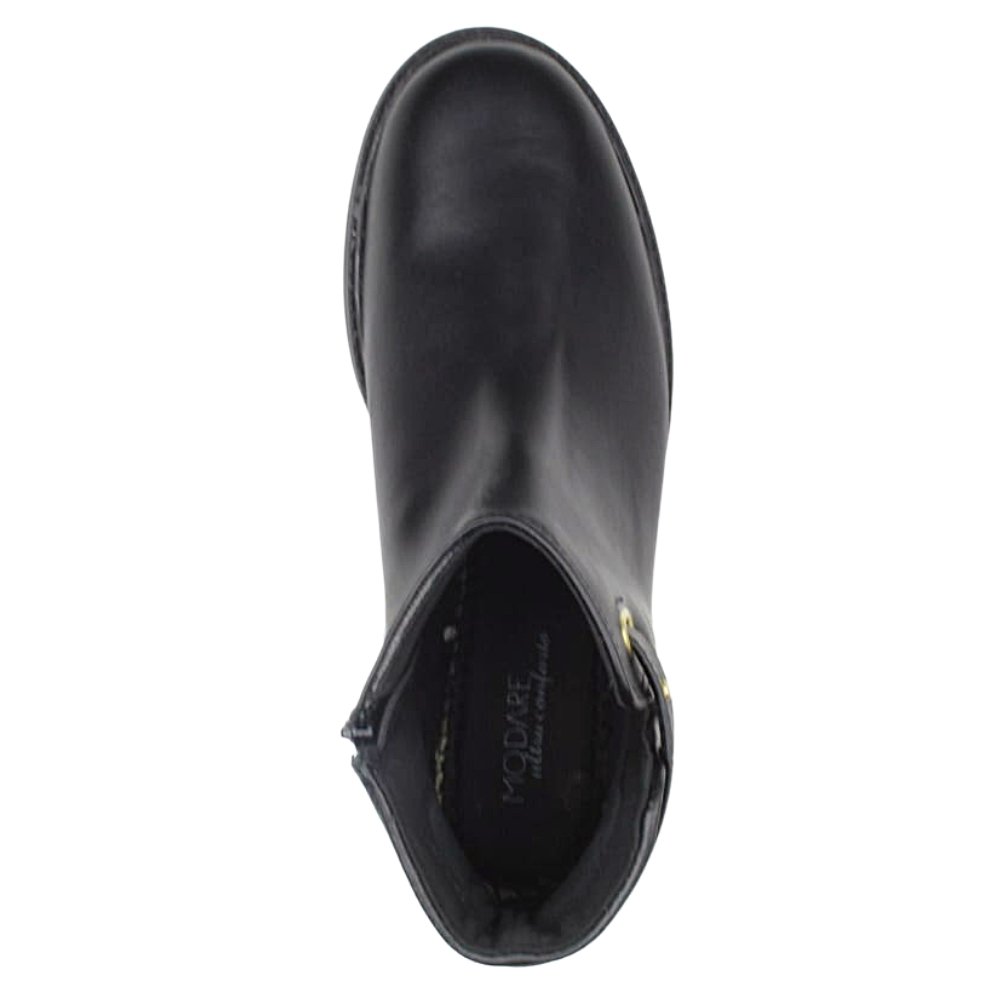 Bota Coturno Cano Curto Feminina Conforto Modare 7077.101 Preto 4