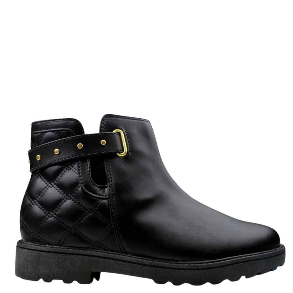 Bota Coturno Cano Curto Feminina Conforto Modare 7077.101 Preto 2