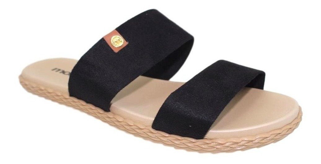 Sandáia Rasteira Feminina Moleca 5452.100 Preto 2
