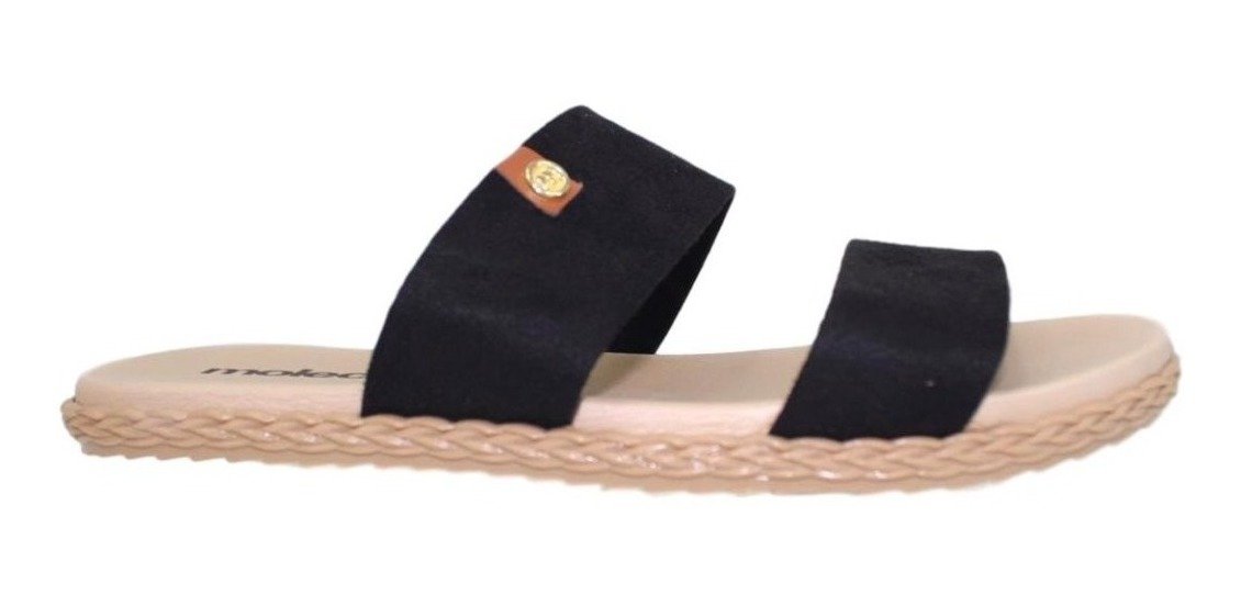 Sandáia Rasteira Feminina Moleca 5452.100 Preto 3