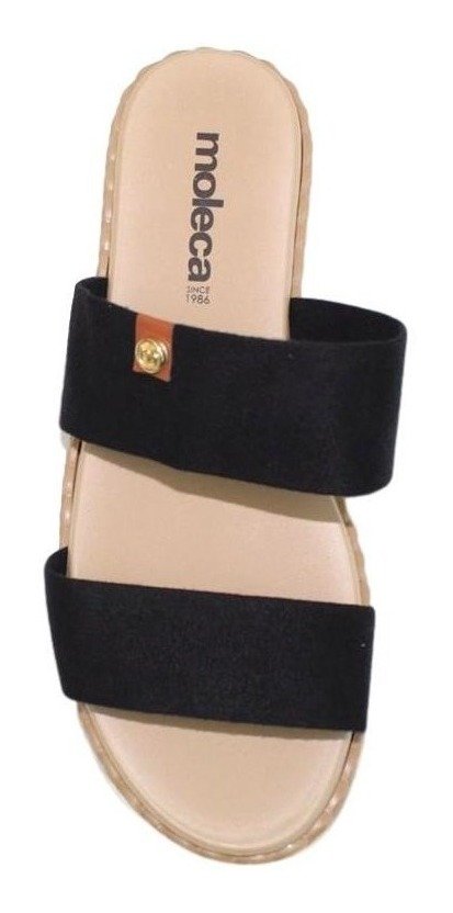 Sandáia Rasteira Feminina Moleca 5452.100 Preto 5