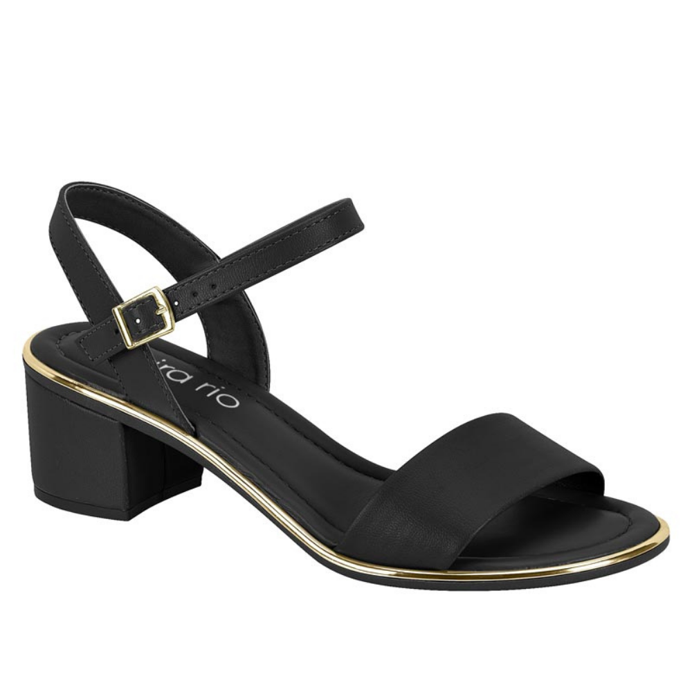 Sandália Feminina Salto Baixo Bloco Grosso Confort Beira Rio Preto 1