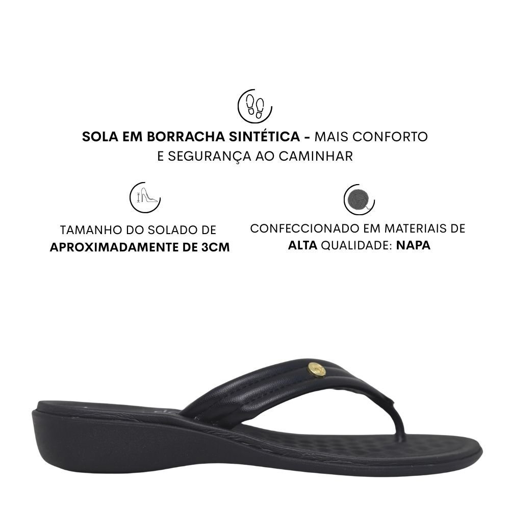 Chinelo Feminino Casual Macio Confortável Beira Rio 8224.846 Preto 2