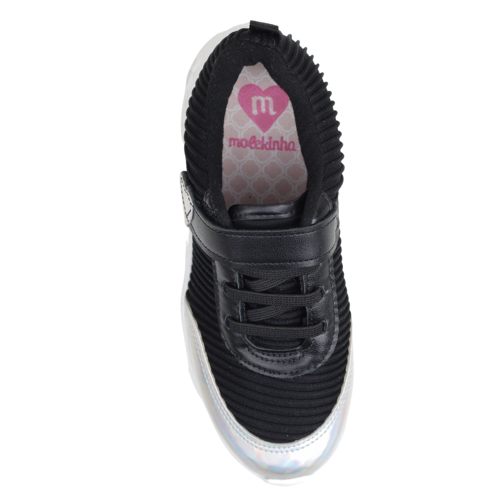Tênis Infantil Feminino Conforto Velcro Molekinha 2550.102 Preto 4
