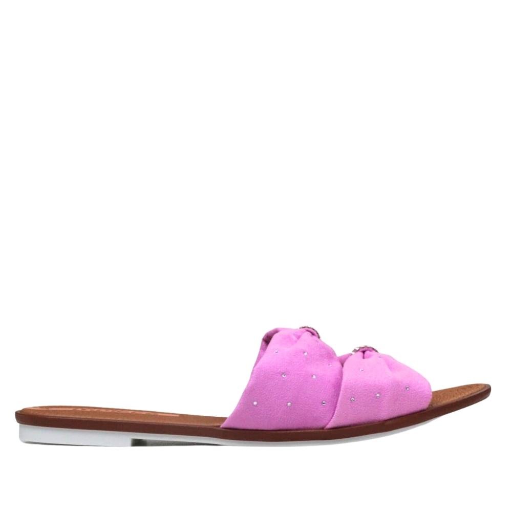 Chinelo Rasteira Feminina Slide Laço Promoção Moleca 5297451 Rosa 2