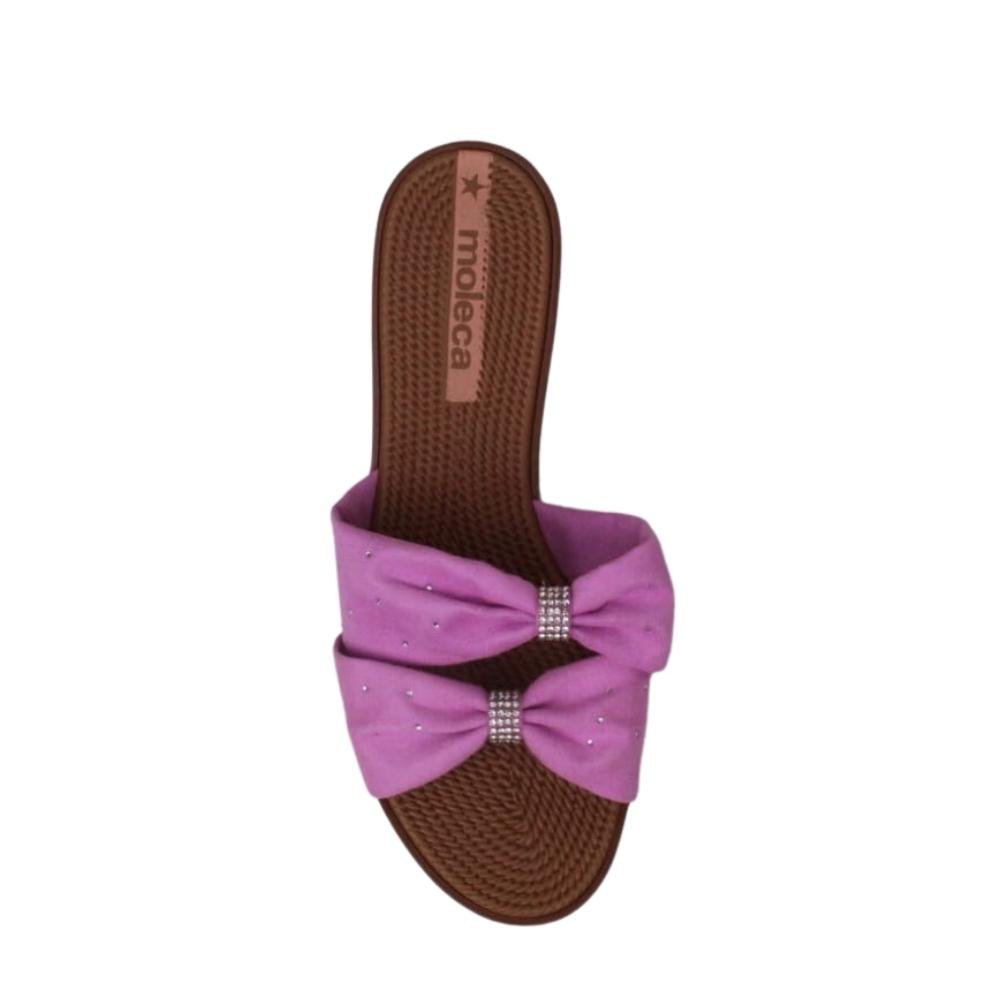Chinelo Rasteira Feminina Slide Laço Promoção Moleca 5297451 Rosa 4