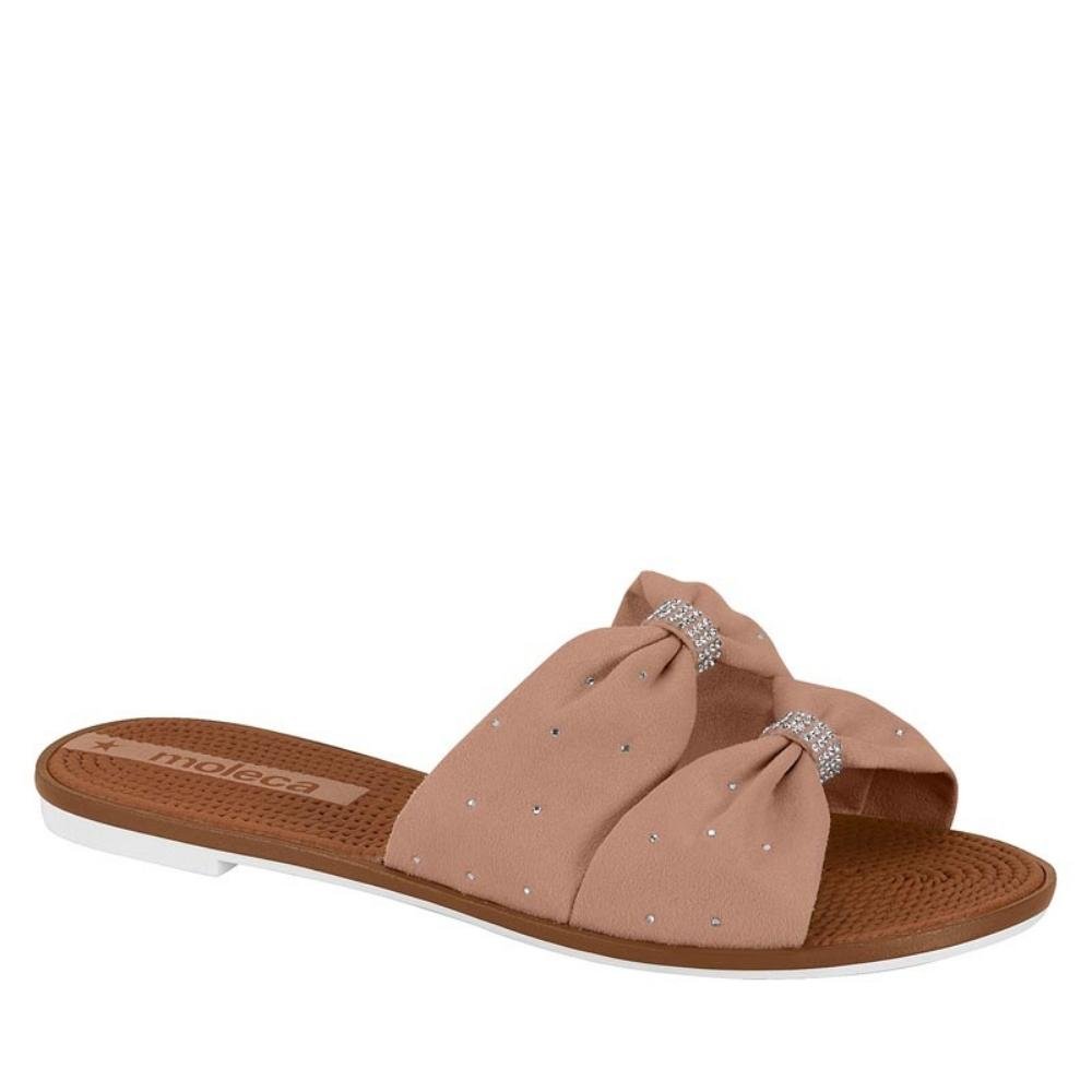 Chinelo Rasteira Feminina Slide Laço Promoção Moleca 5297451 Rosa 6