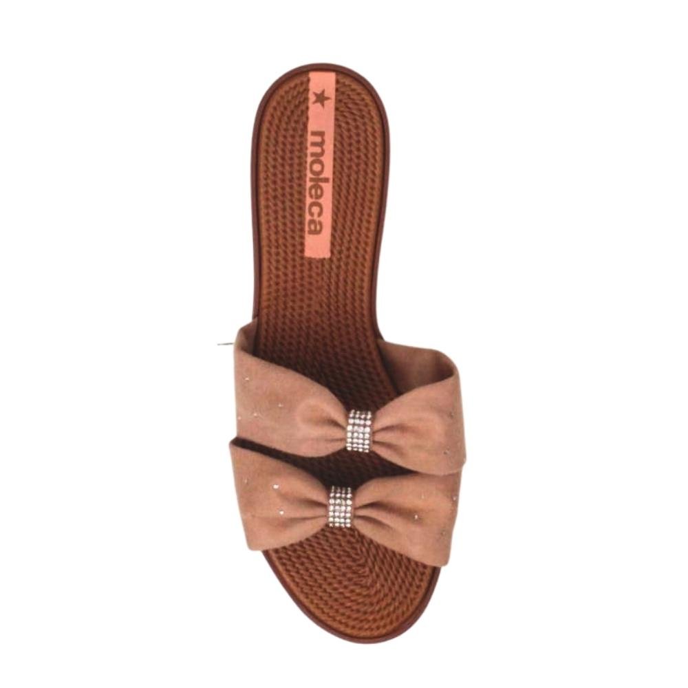 Chinelo Rasteira Feminina Slide Laço Promoção Moleca 5297451 Rosa 9