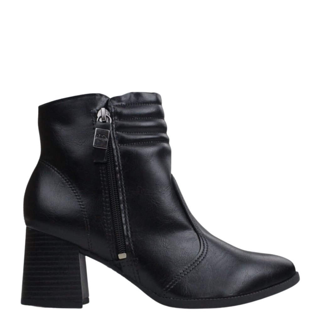 Bota Cano Curto Dakota Feminino Salto Grosso Conforto G5773 Preto 2