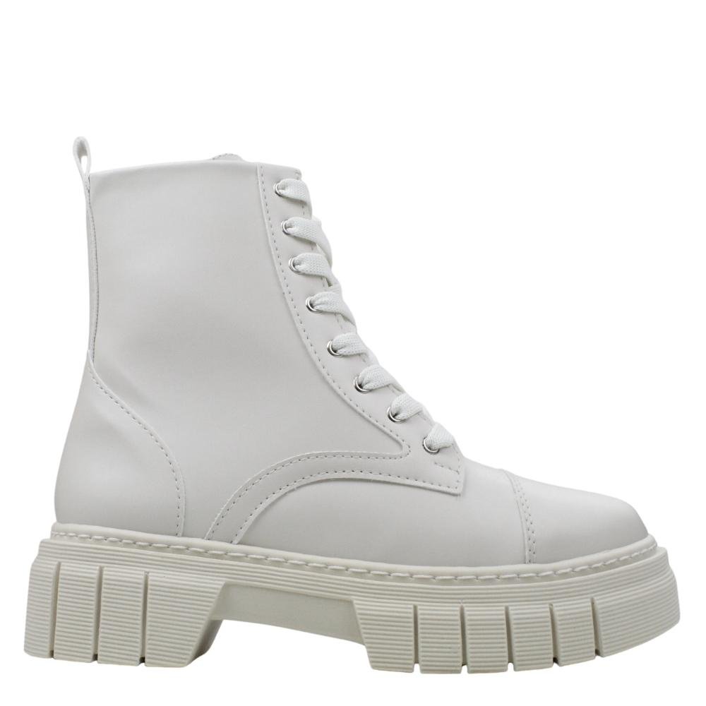 Bota Feminina Cano Curto Salto Tratorado Sarah Calçados 5040 Bege 2