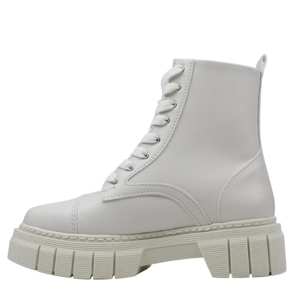 Bota Feminina Cano Curto Salto Tratorado Sarah Calçados 5040 Bege 3