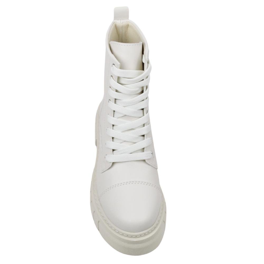 Bota Feminina Cano Curto Salto Tratorado Sarah Calçados 5040 Bege 4