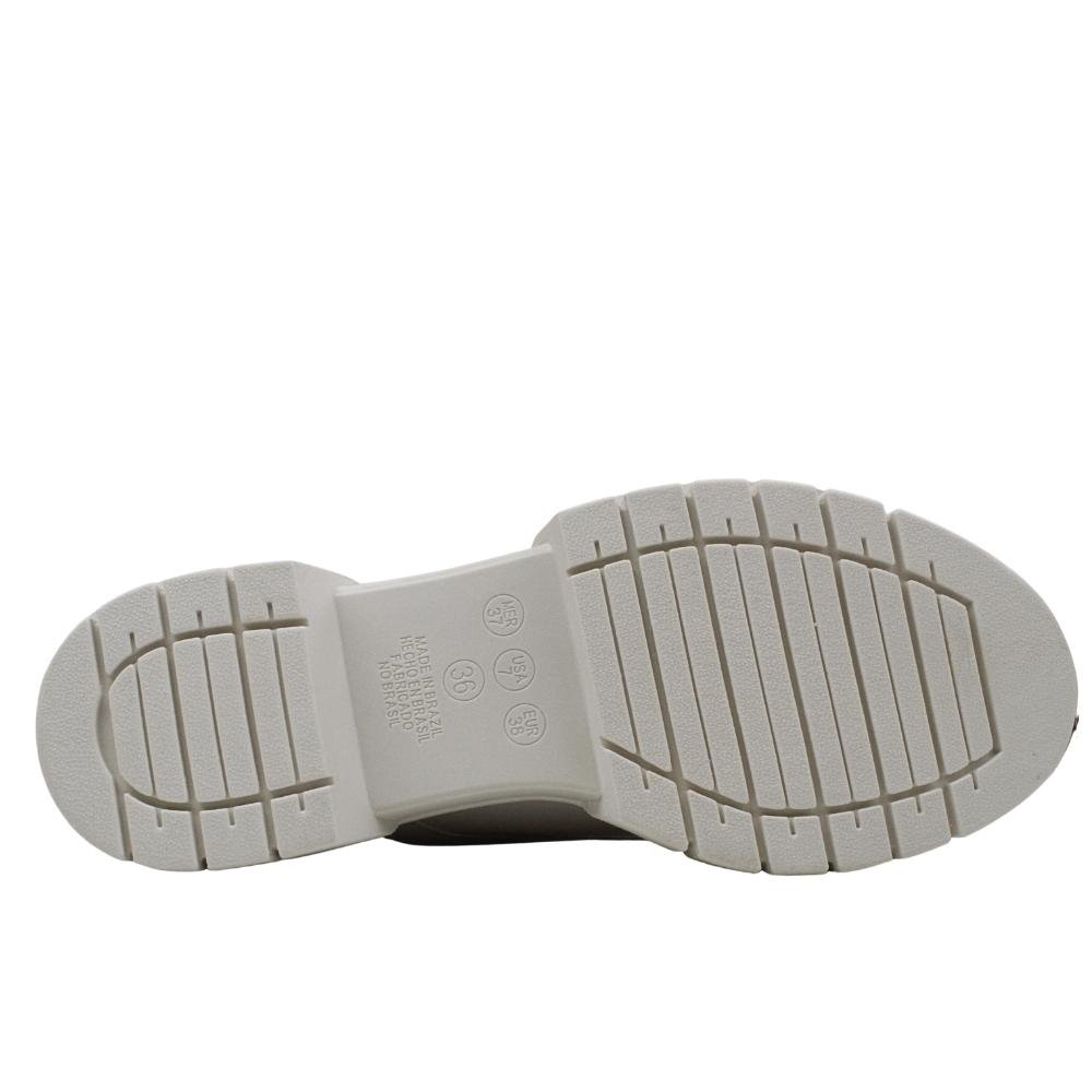 Bota Feminina Cano Curto Salto Tratorado Sarah Calçados 5040 Bege 5