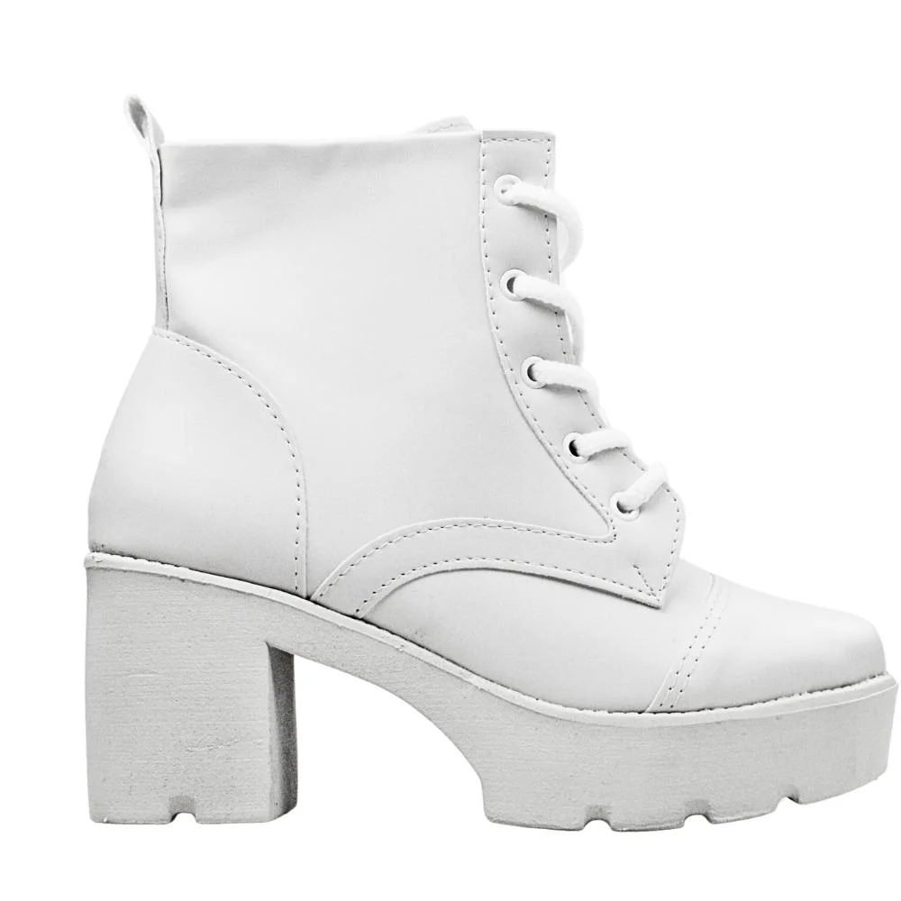 Bota Coturno Tratorado Casual Cano Curto Fg Feminino 2027 Bege 2