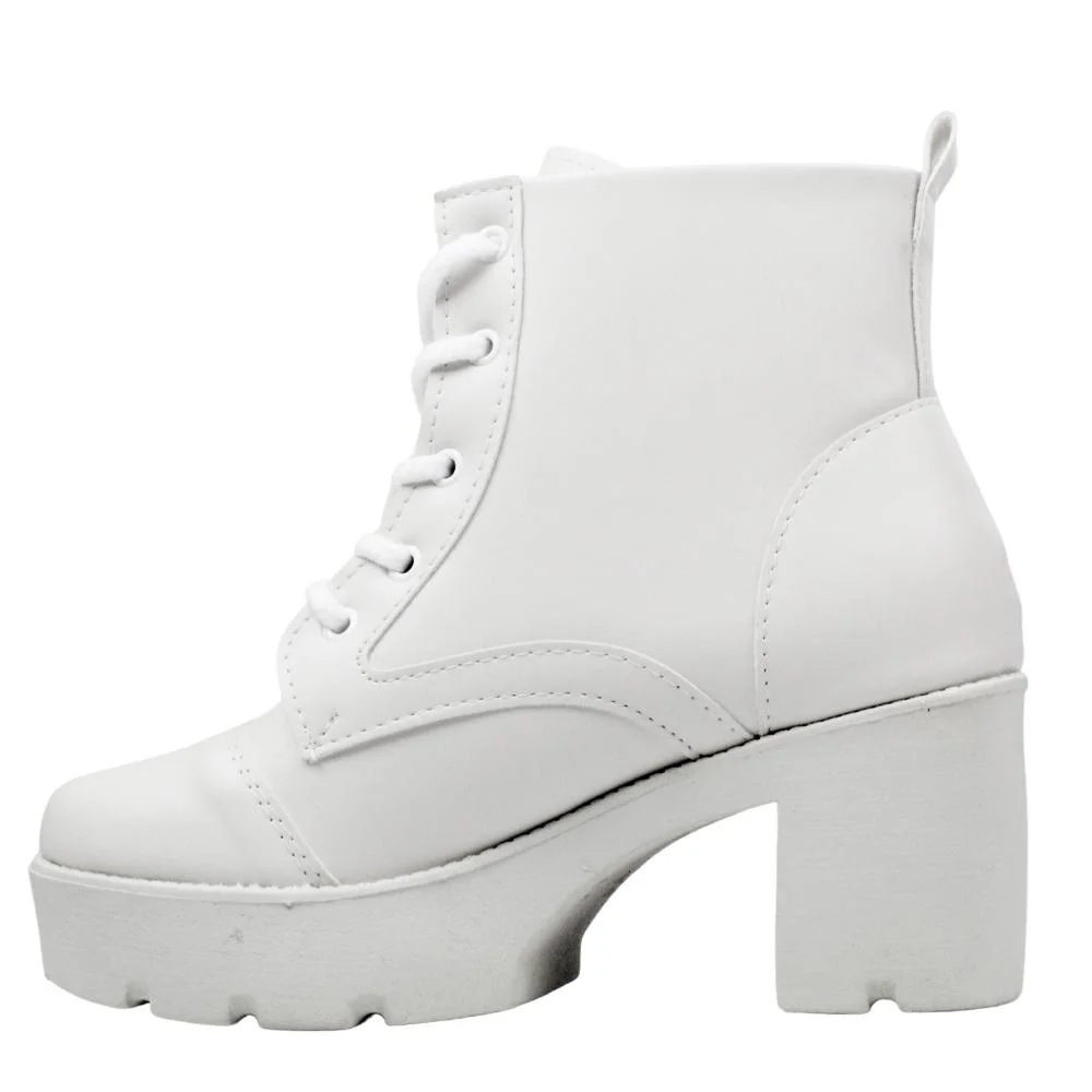 Bota Coturno Tratorado Casual Cano Curto Fg Feminino 2027 Bege 3