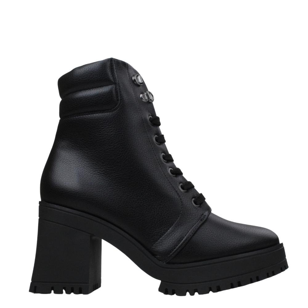 Bota Coturno Feminino Vizzano Cano Curto Tratorado 3091.102 Preto 3