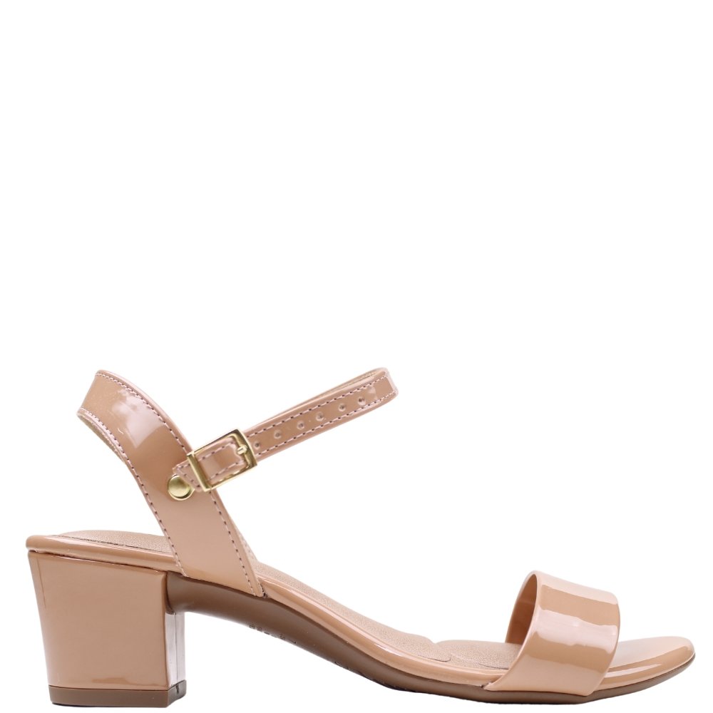 Sandália Feminina Beira Rio Salto Baixo Grosso Leve 82461176 Bege 2