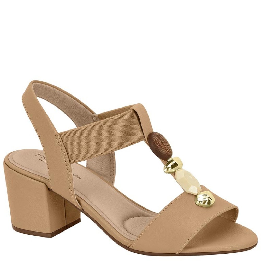 Sandália Feminina Modare Salto Baixo Grosso Conforto 7109465 Marrom 1