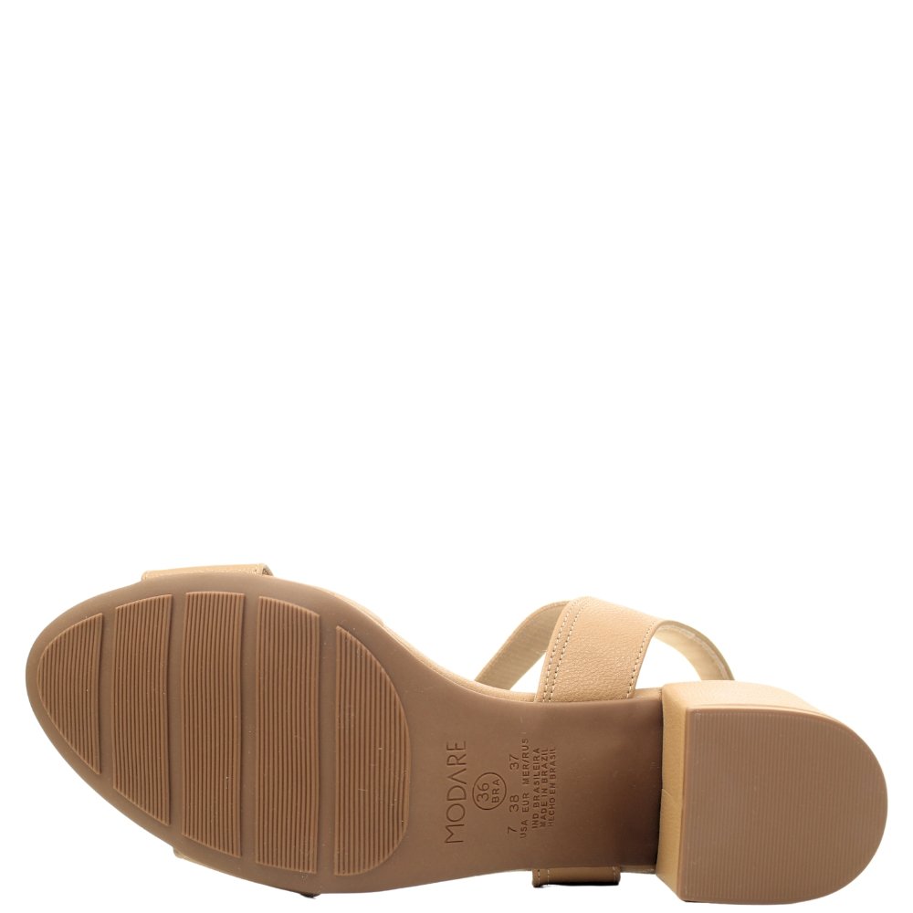 Sandália Feminina Modare Salto Baixo Grosso Conforto 7109465 Marrom 5