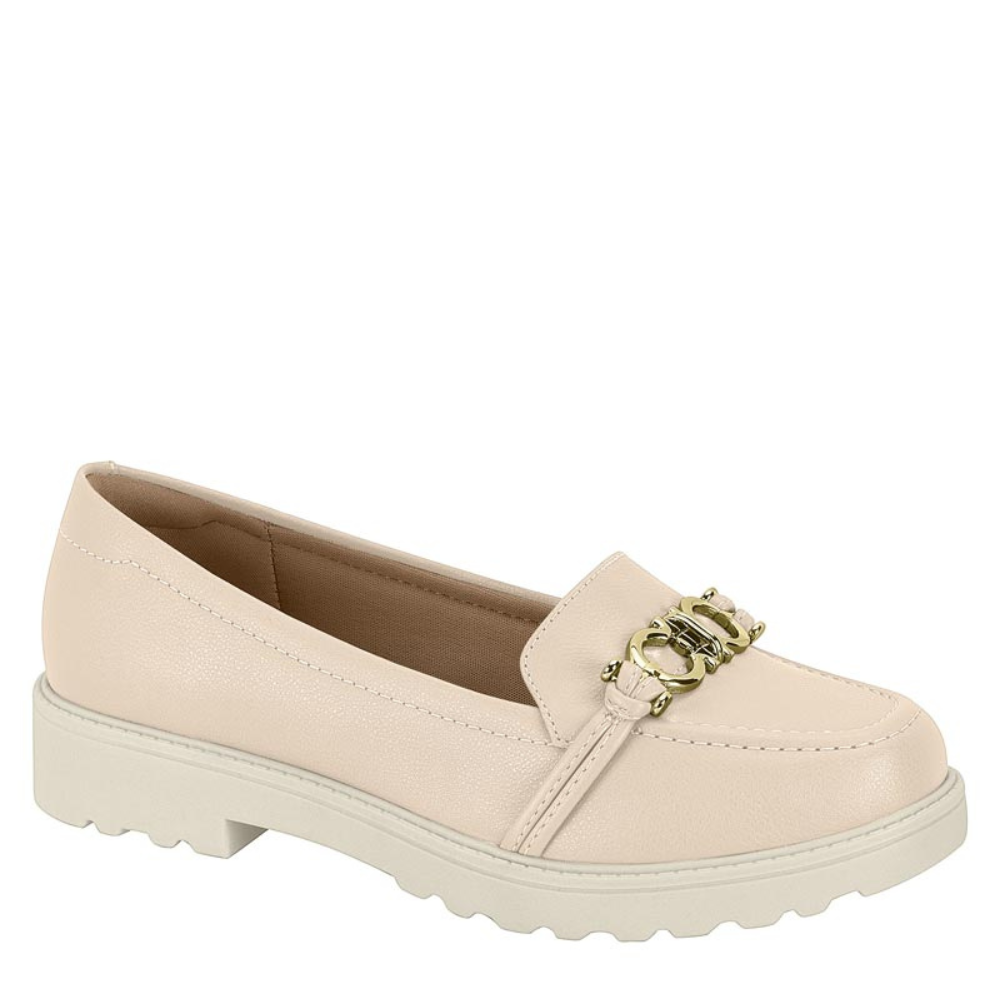 Sapato Mocassim Feminino Loafer Tratorado Modare Bege